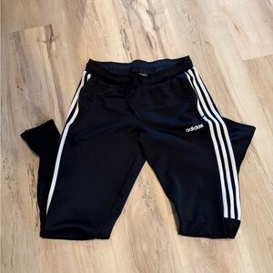 adidas Black Track Pants with White Stripes